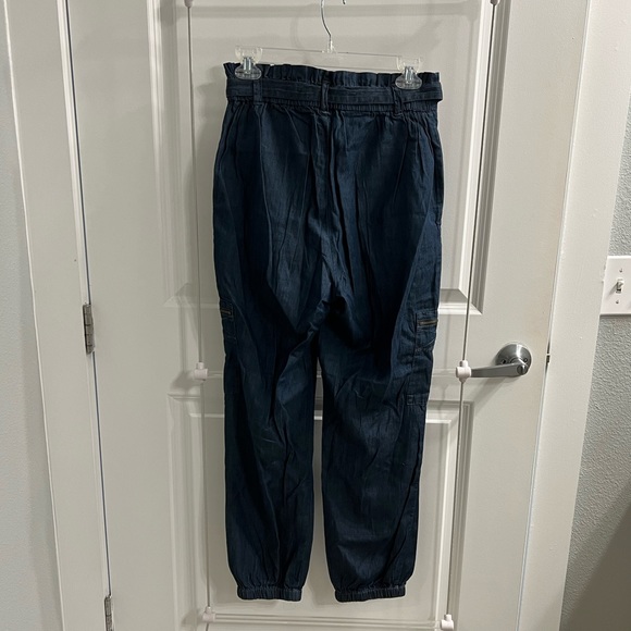 NEW Express Extreme High Rise Denim Joggers with Belt and Pockets - Picture 4 of 4